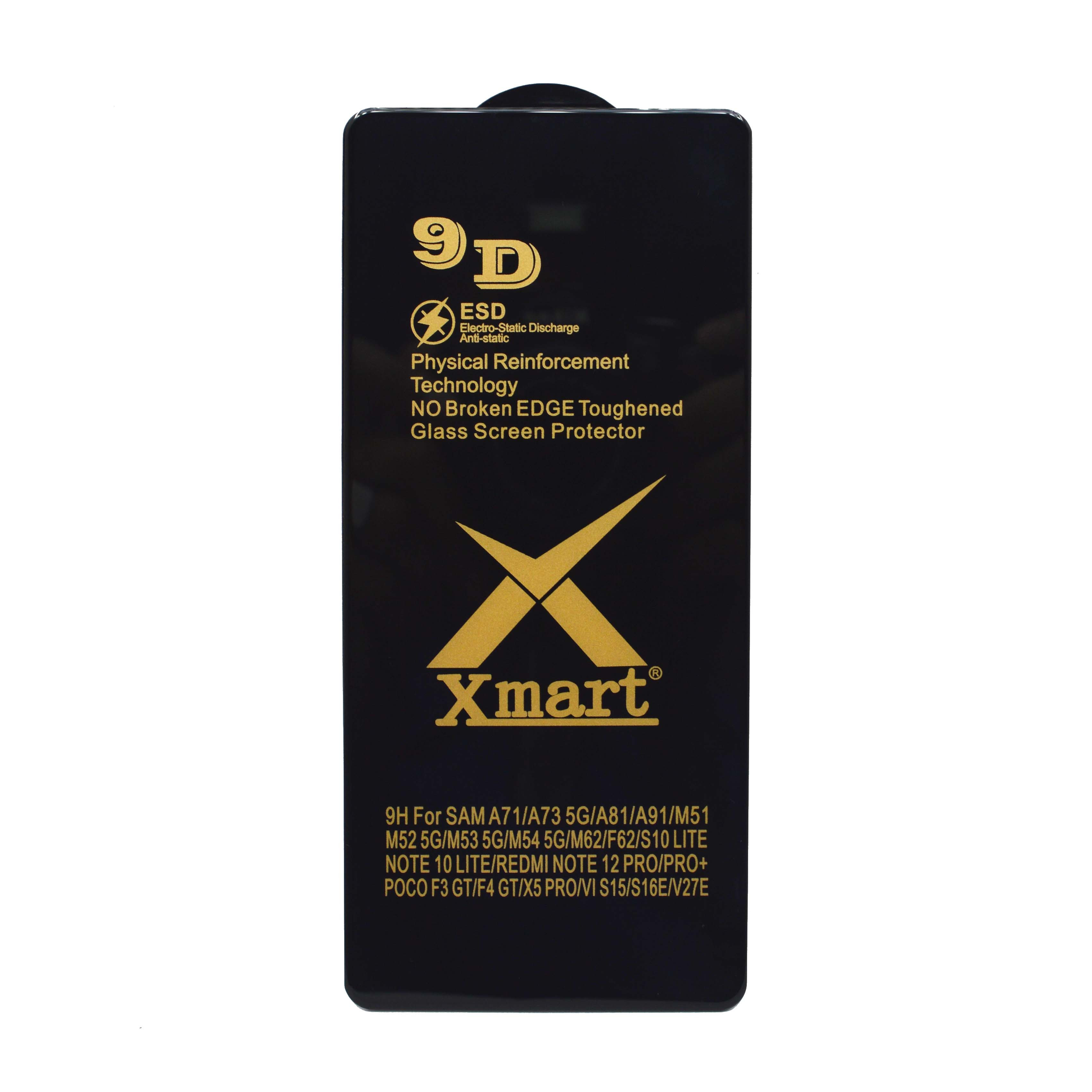 Xmart 9H Full Glue Tempered Glass For A71 A735G A81 A91 M51 M52 5G M53 5G M54 5G M62 F62 S10 LITE Note 10 Lite Redmi Note 12 Pro  Poco S15 S16